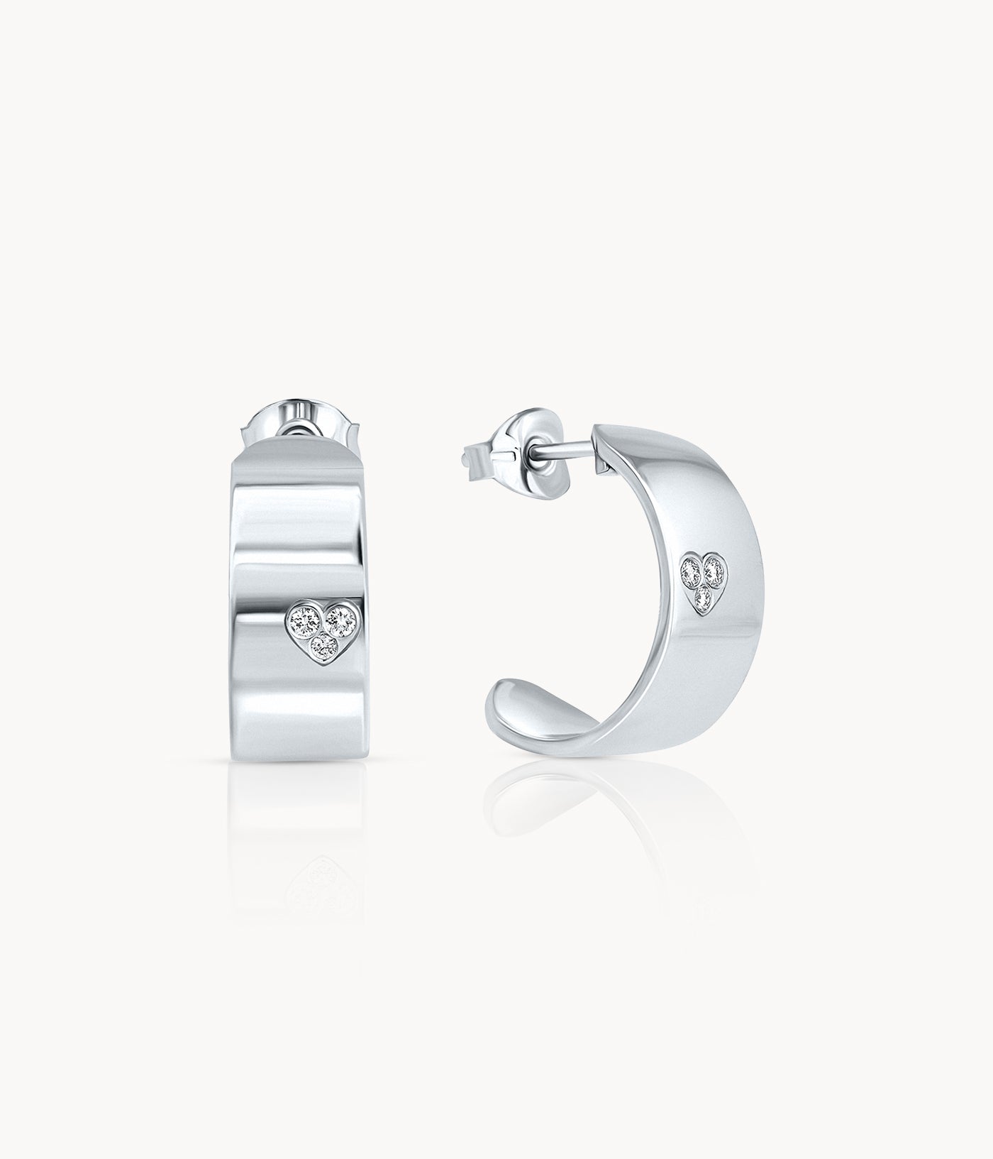 Diamond Half Hoop Earrings