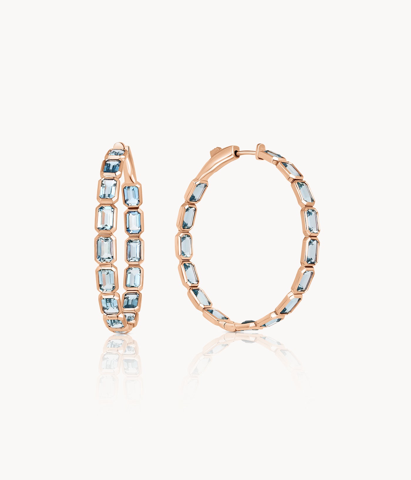 Aquamarine Hoop Earrings