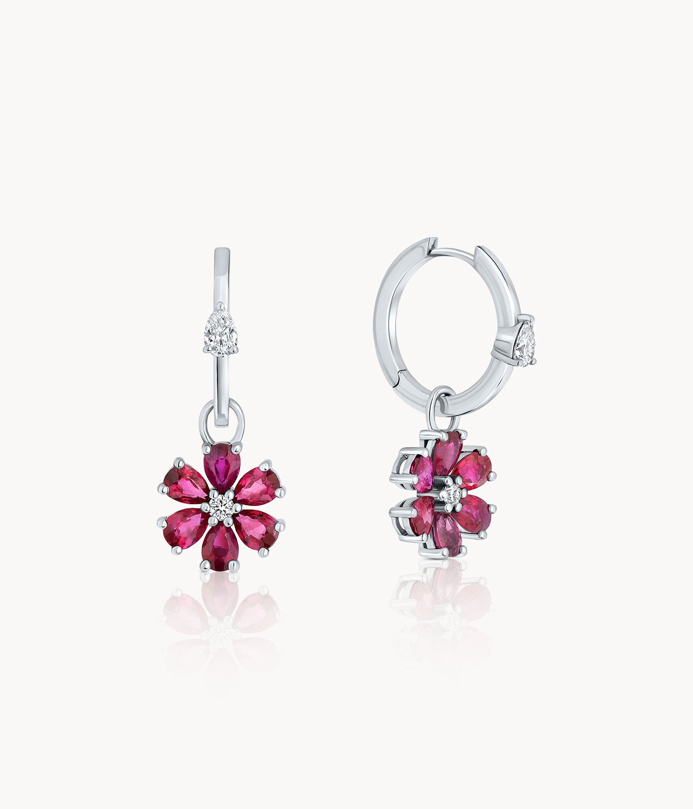 Ruby Flower Gypsy Earrings