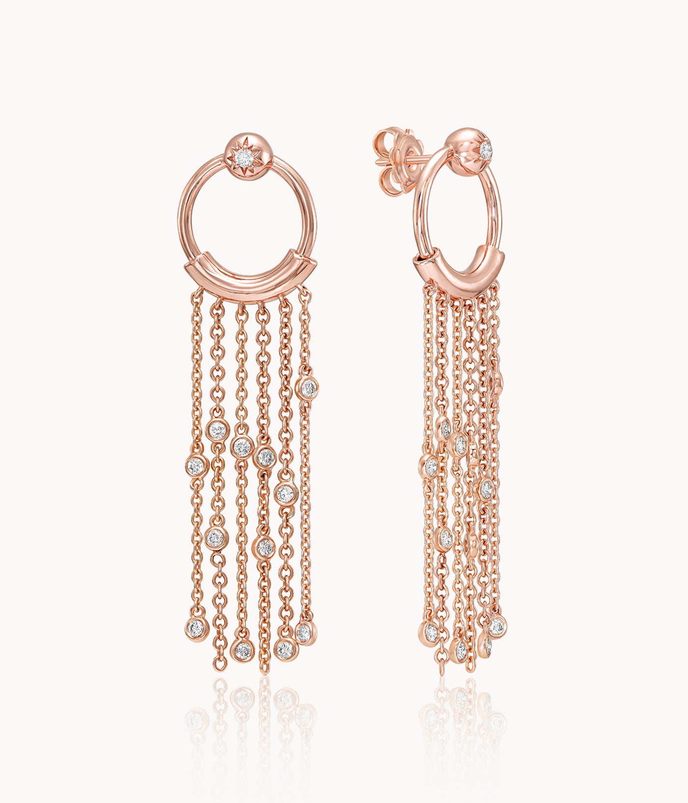 Rose Gold Earrings With Diamonds