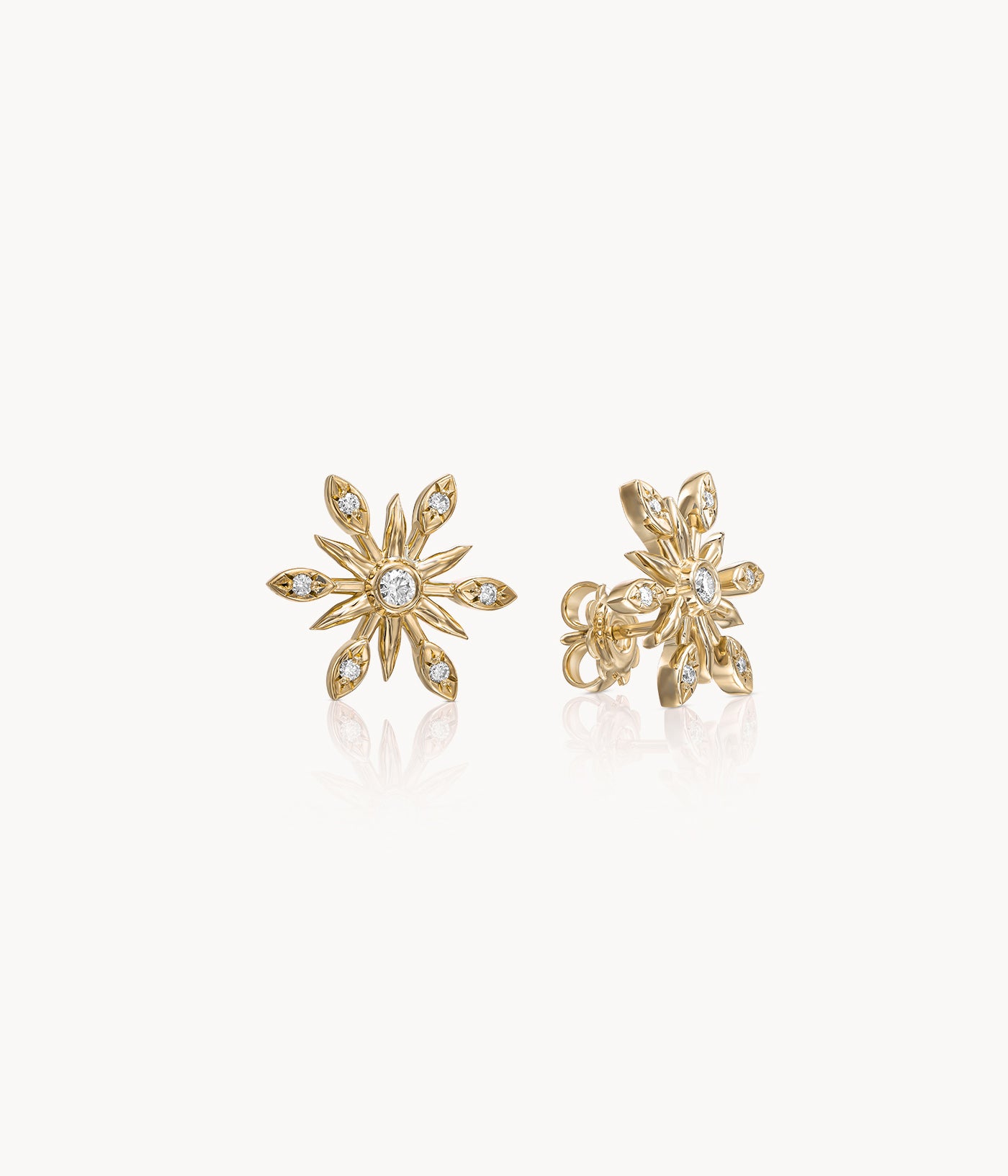 Diamond Sun Stud Earrings