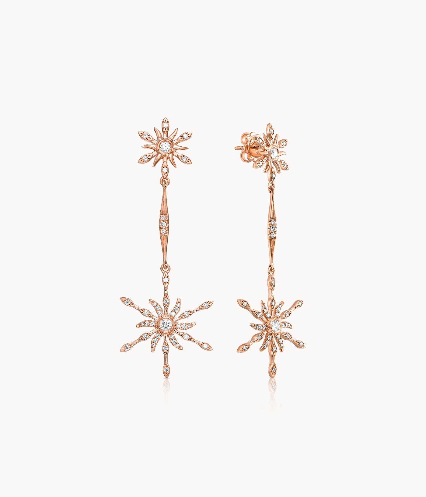 Sun Diamond Drop Earrings