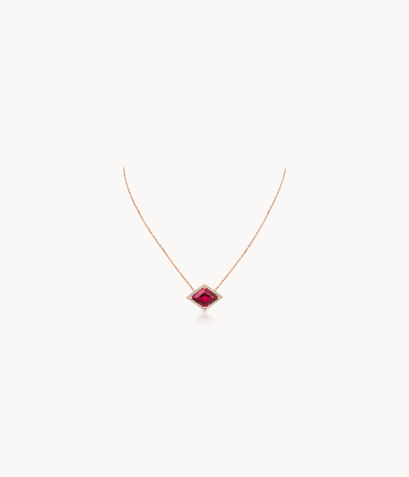 Rhombus Cut Tourmaline And Diamond Necklace