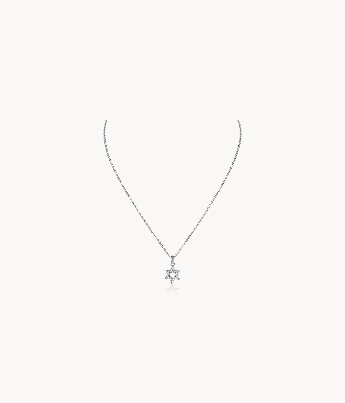 Diamond star Of David Necklace