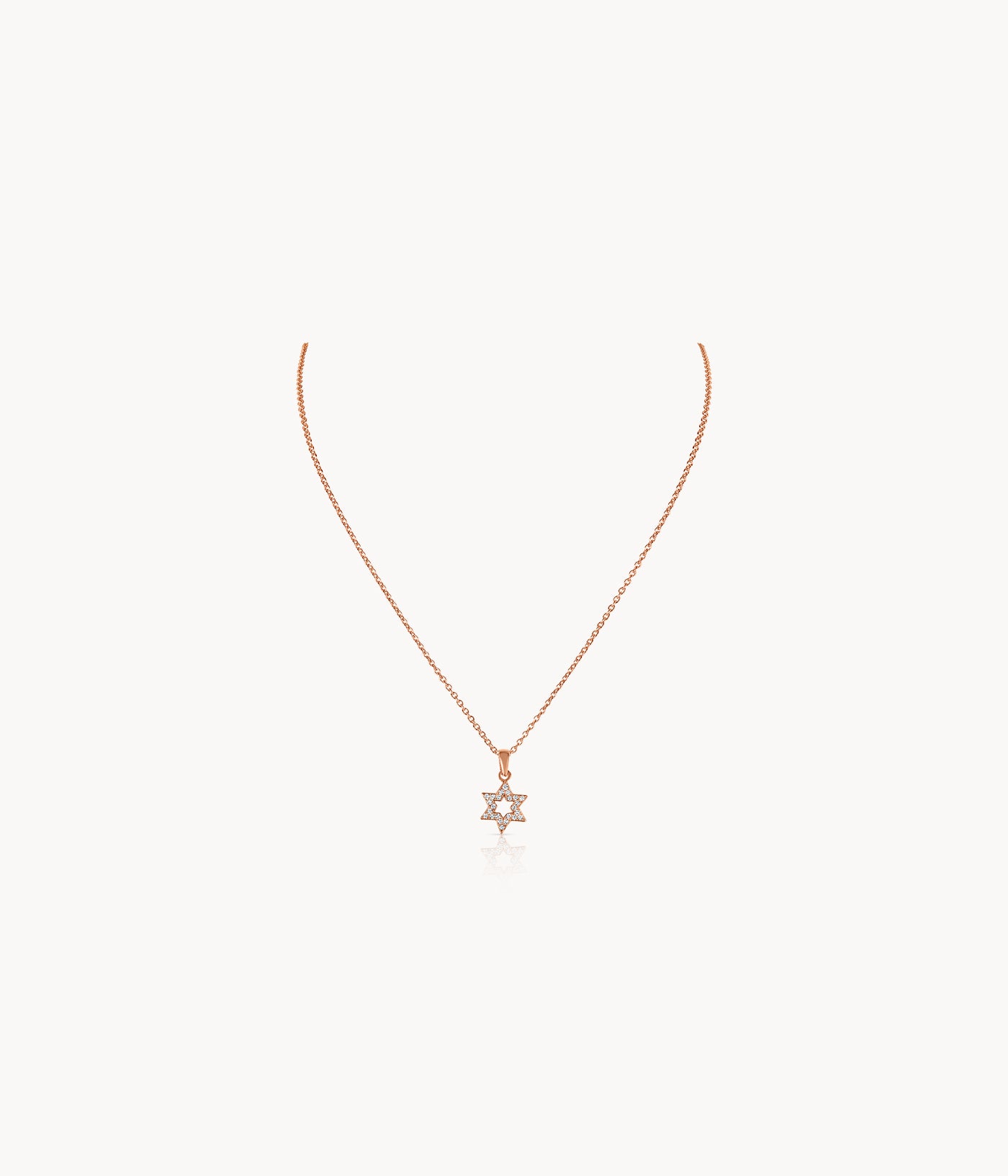 Diamond star Of David Necklace