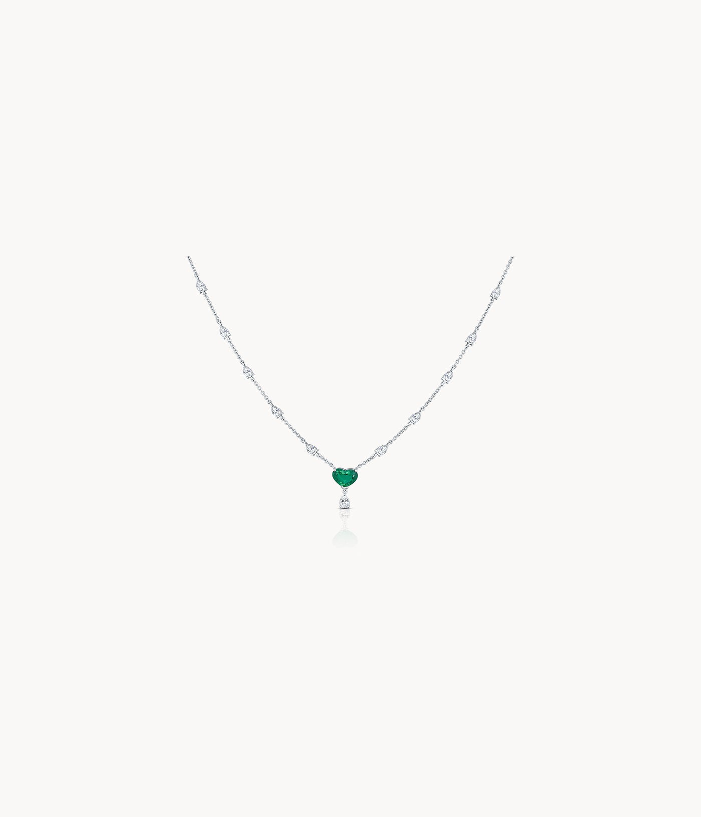 Heart Shape Emerald Necklace