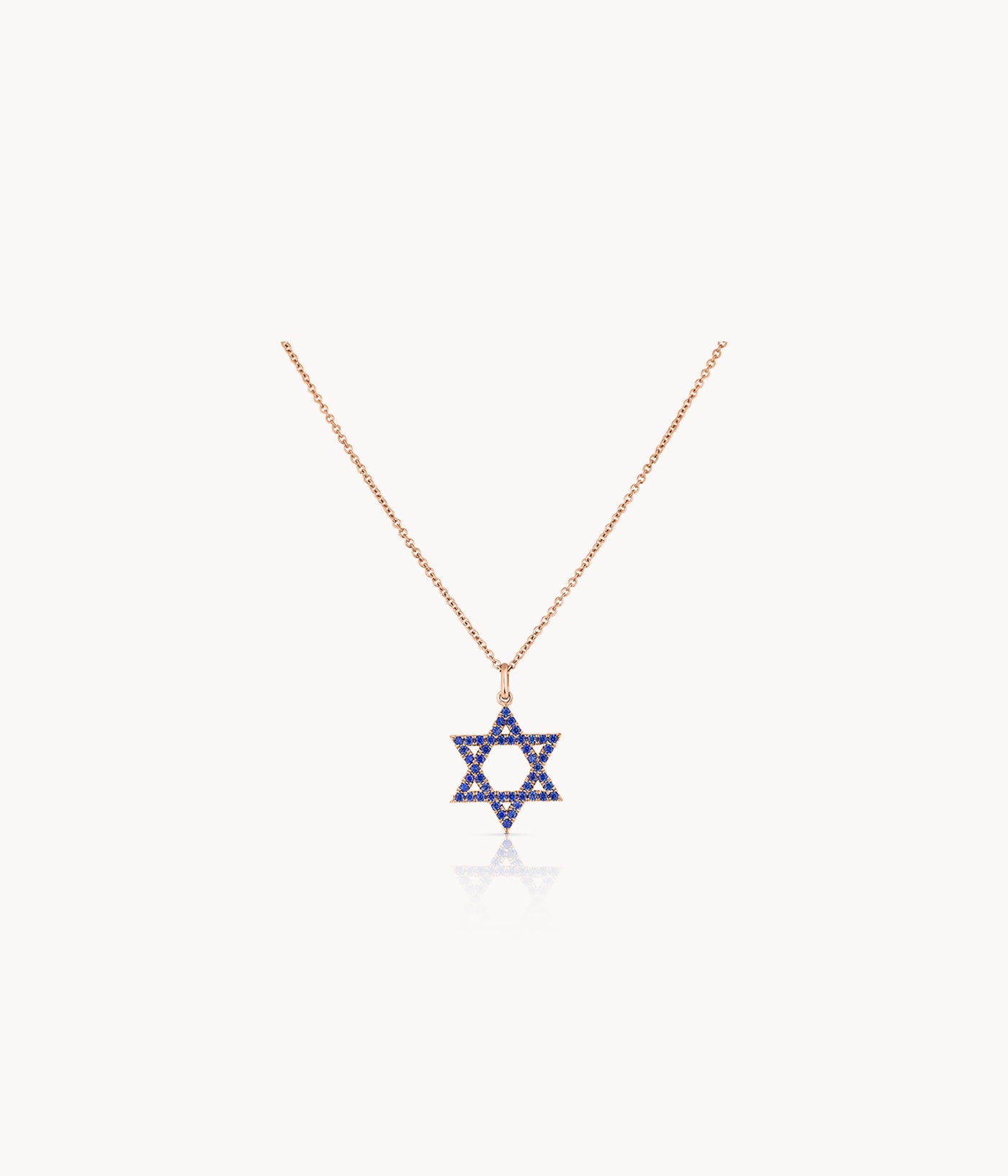 Blue Sapphire Star Of David Necklace
