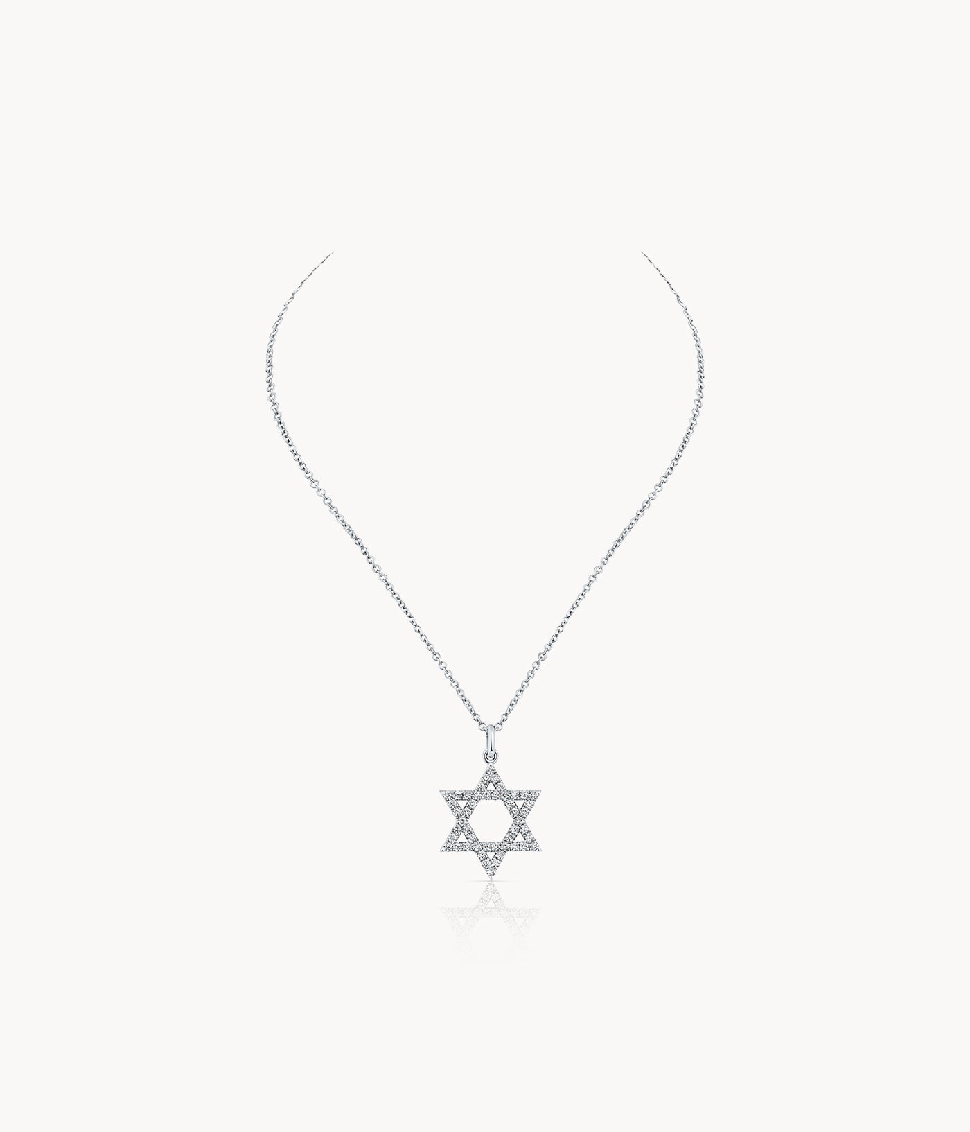 Diamond star Of David Necklace