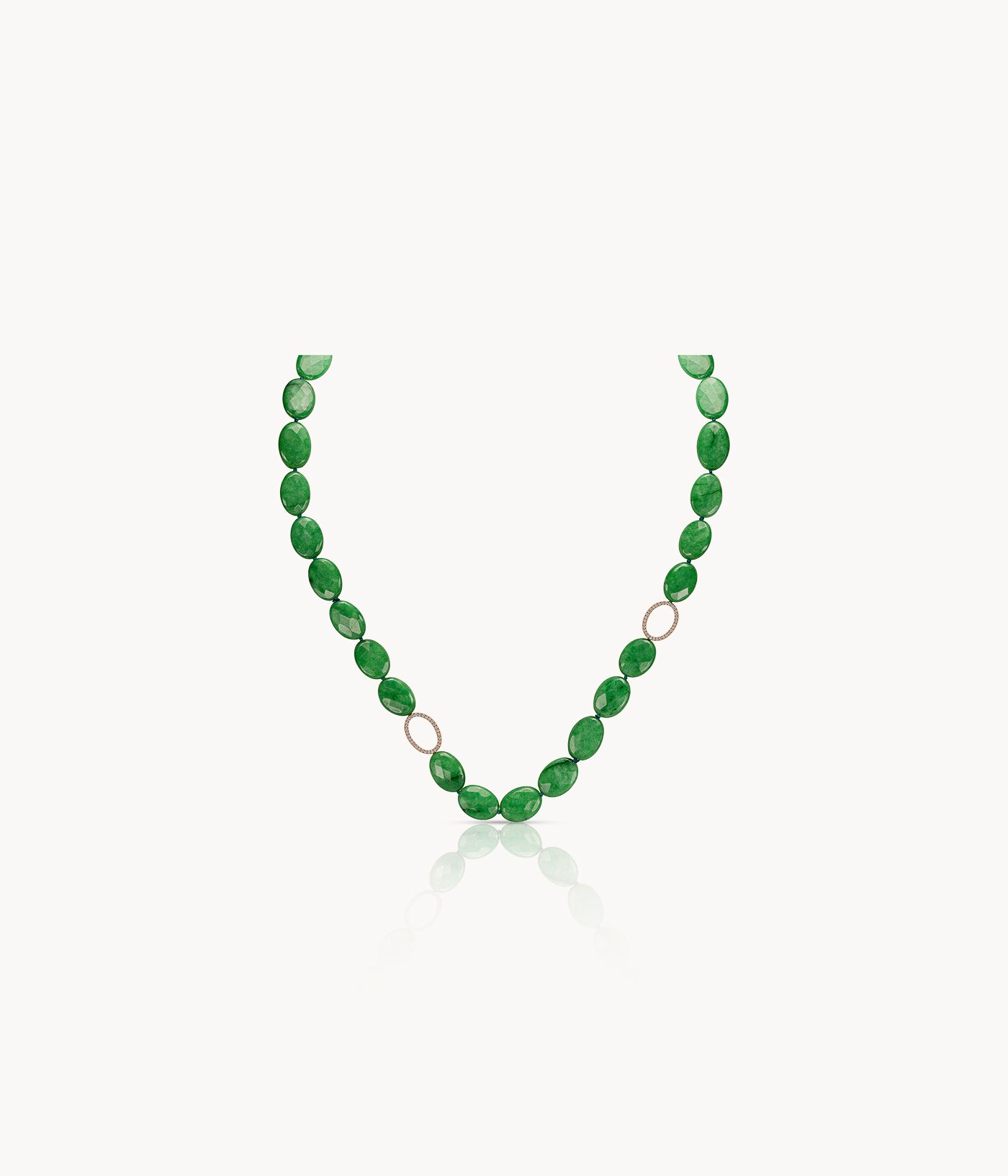 Jade Necklace With Diamond Links