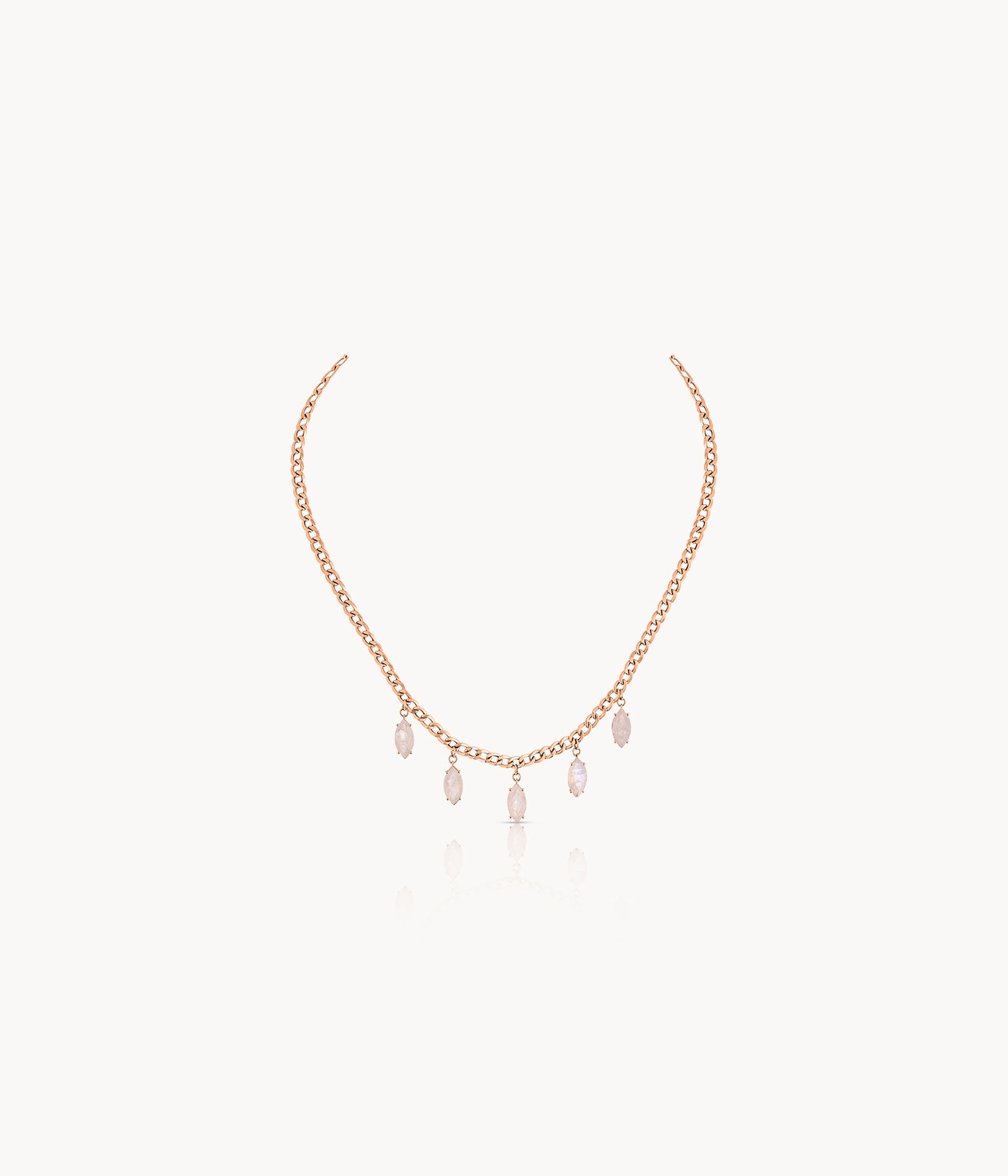 Marquise Moonstone Chain Necklace