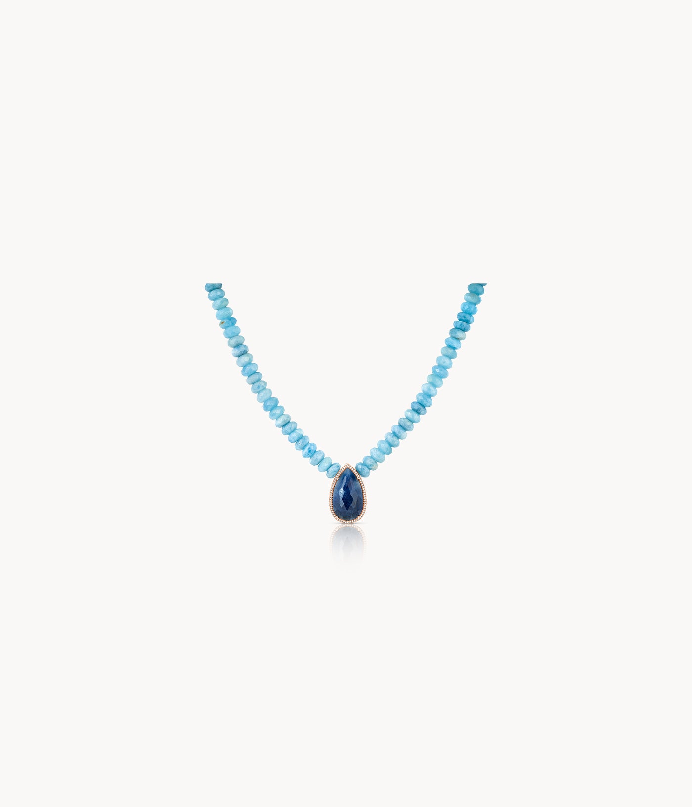 Aquamarine Necklace With Pear Shape Sapphire Necklace