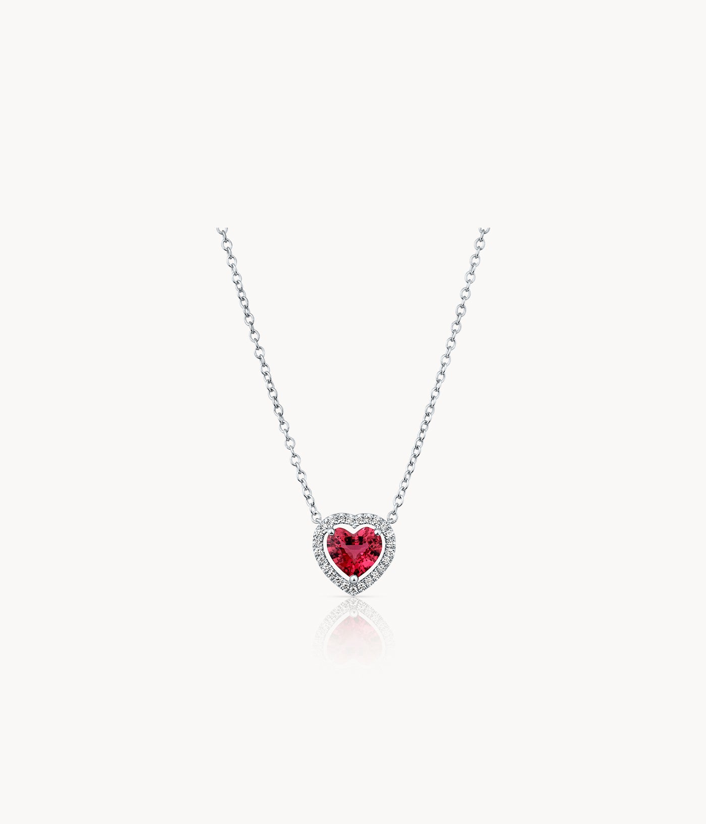 Heart Tourmaline And Diamond Necklace