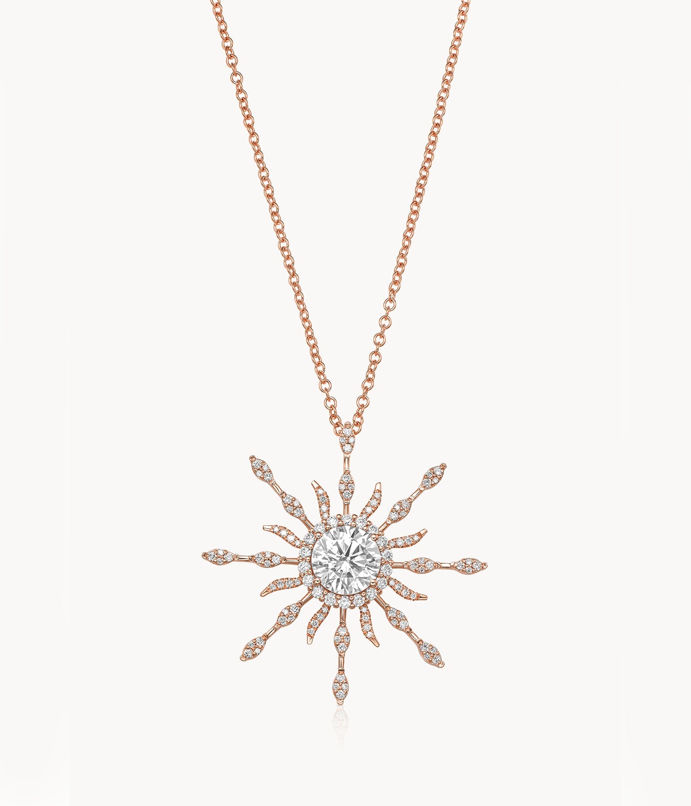 Moissanite & Diamond Sun Necklace