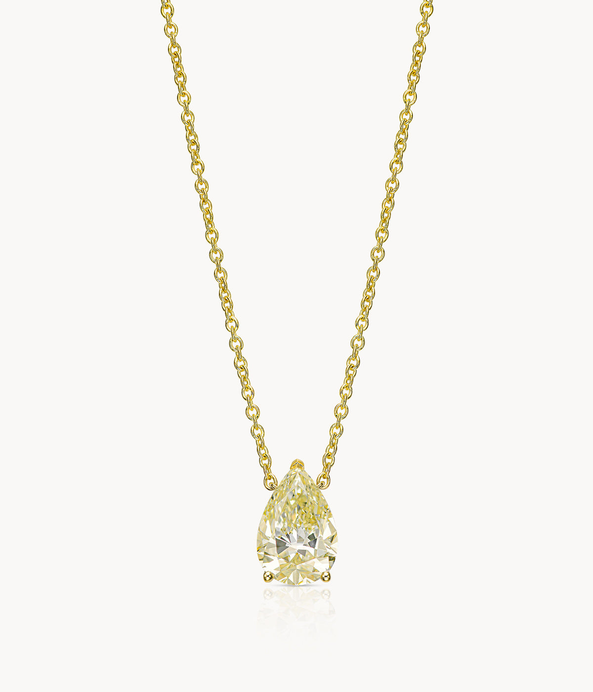 RMN545 pear-shaped natural diamond necklace in 14K yellow gold
