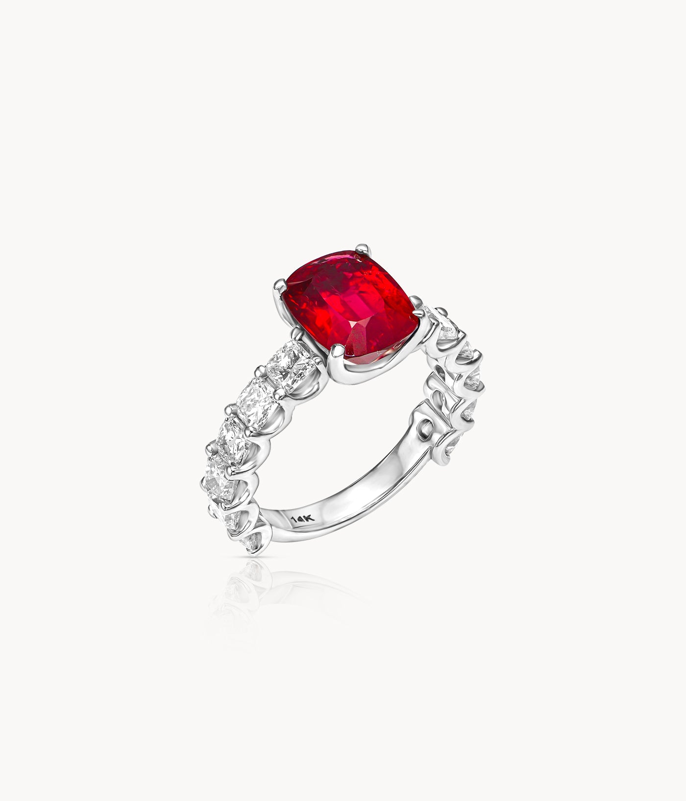 Ruby Cushion Ring