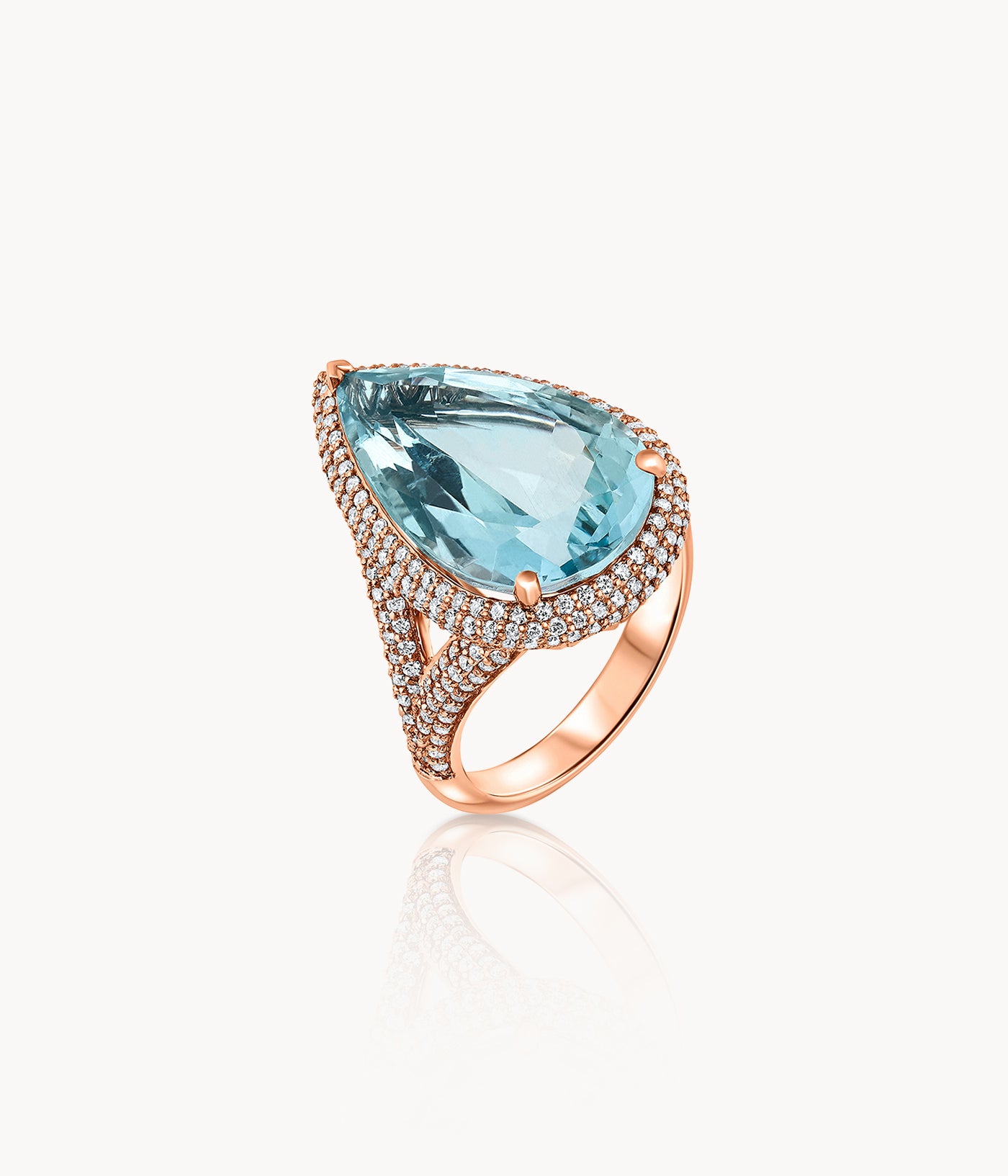 Aquamarine Pear Shape Ring