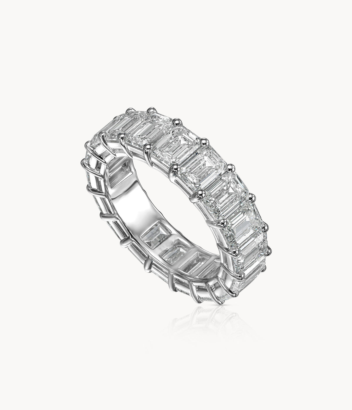 RMR177 emerald-cut diamond eternity ring