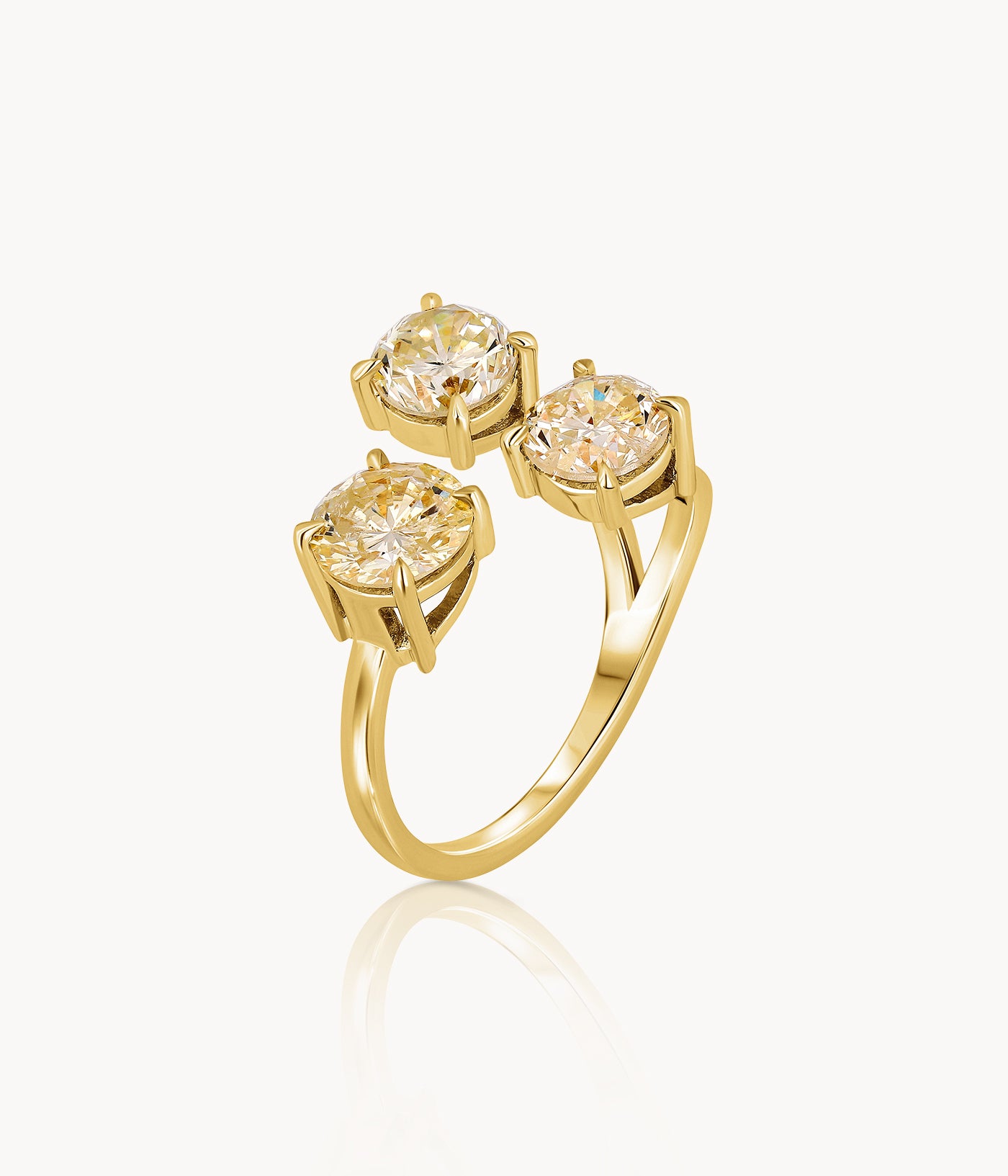 Yellow Diamonds Triple Ring