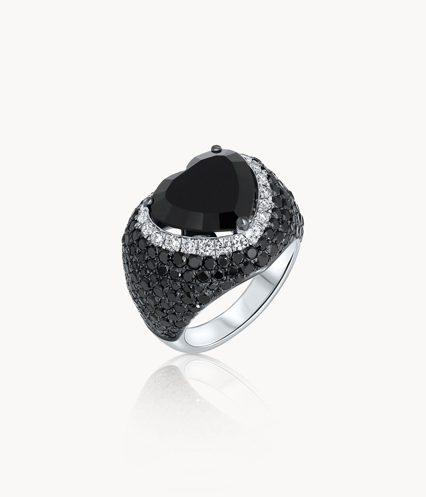 Heart Shape Onyx Ring