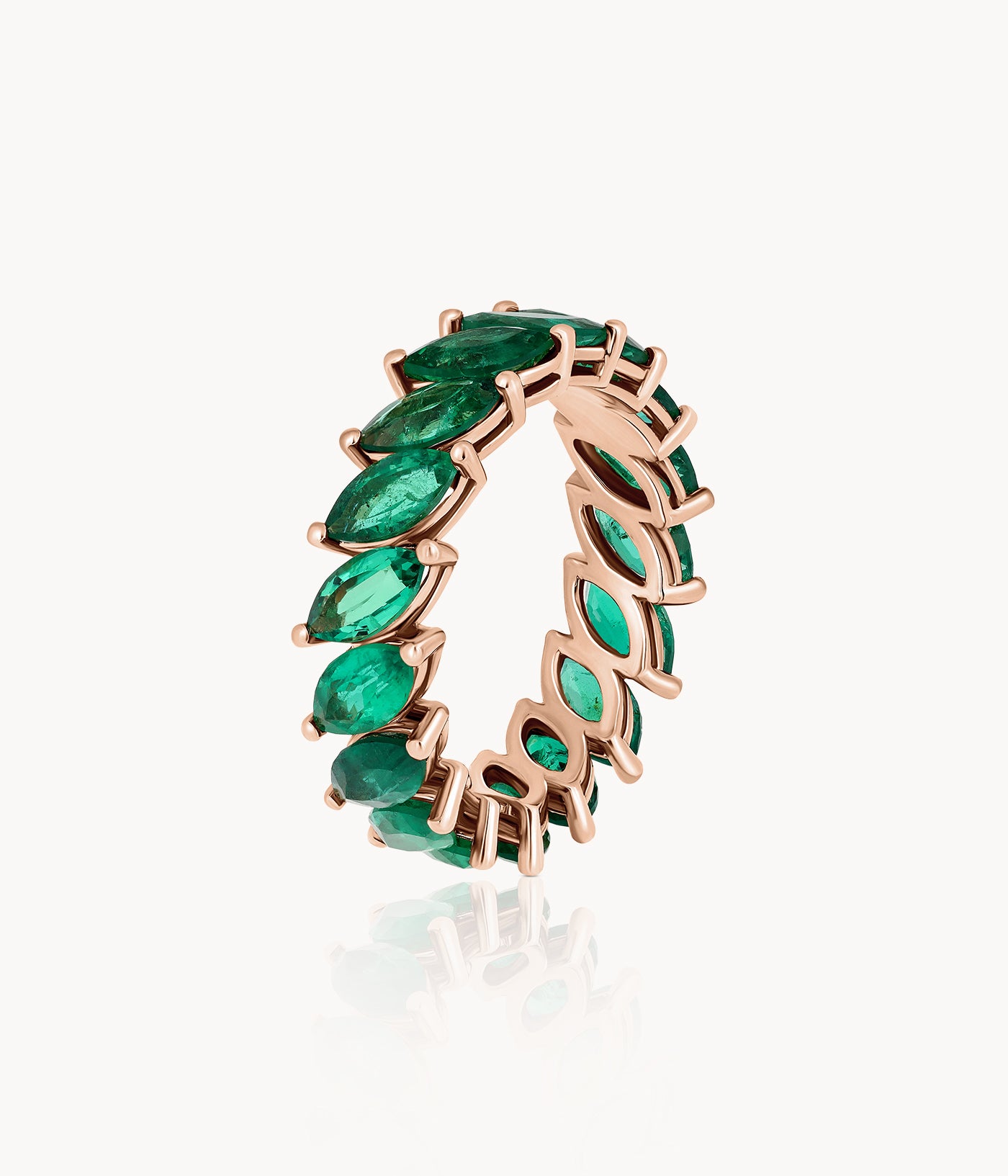 Marquise Shape Emerald Eternity Ring