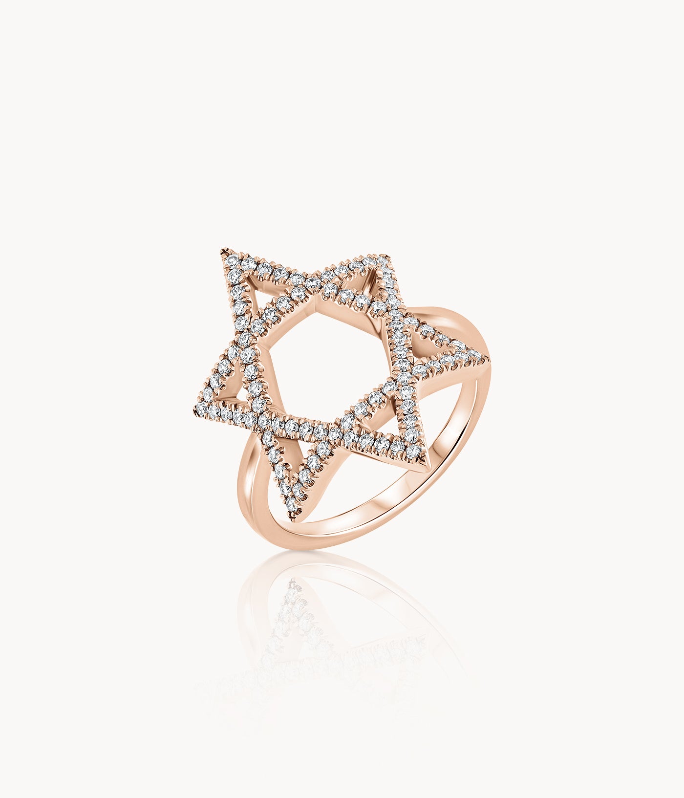 Diamond Star Of David Ring