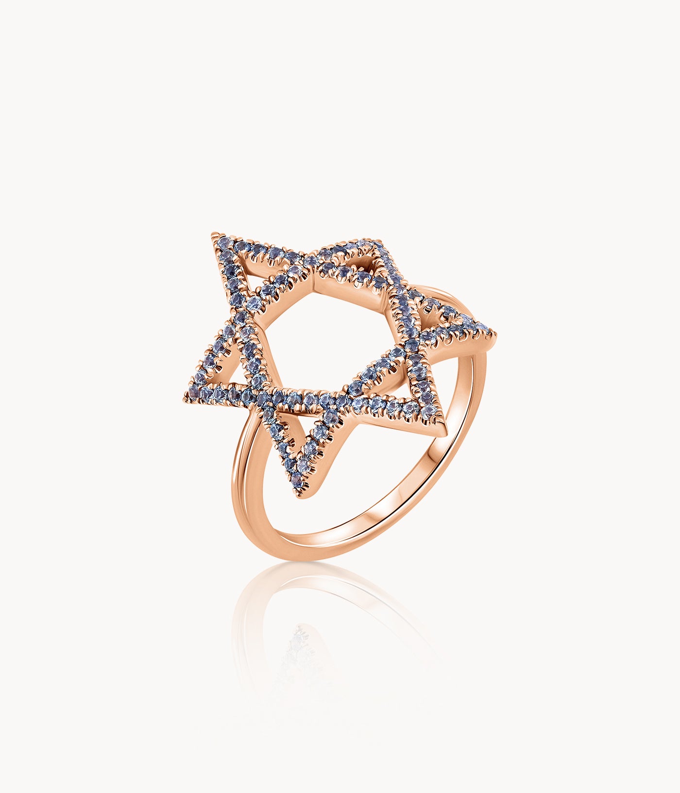 Sapphire Star Of David Ring