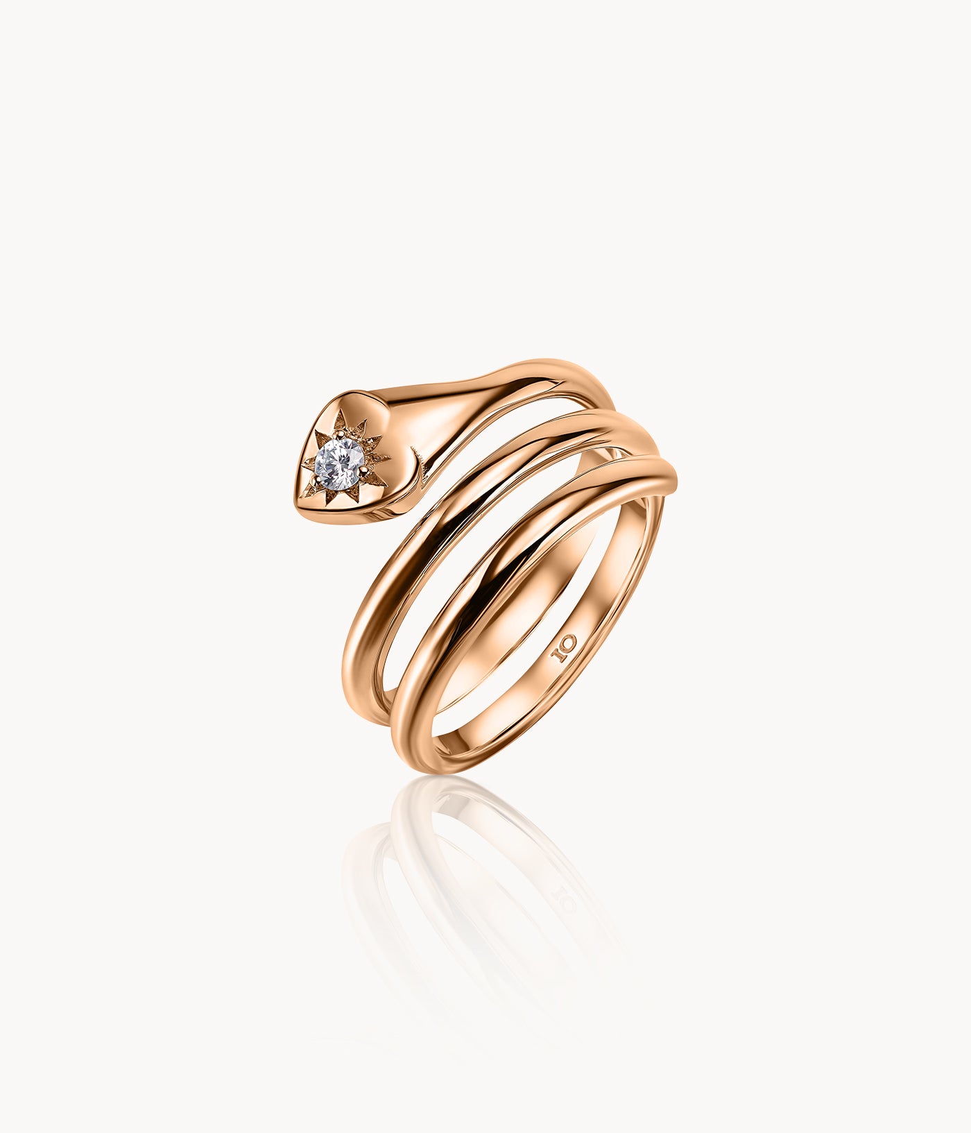 Heart Spiral Pinky Ring With A Diamond