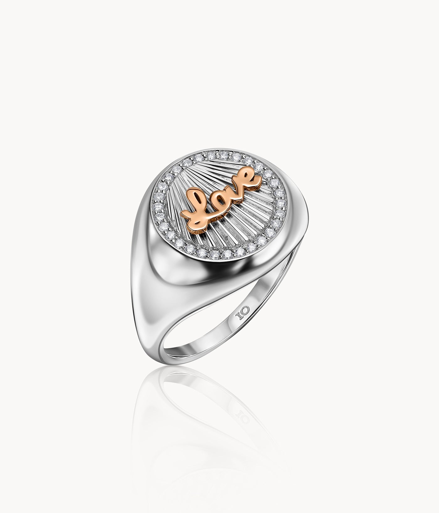 Love Signet Ring With Diamonds
