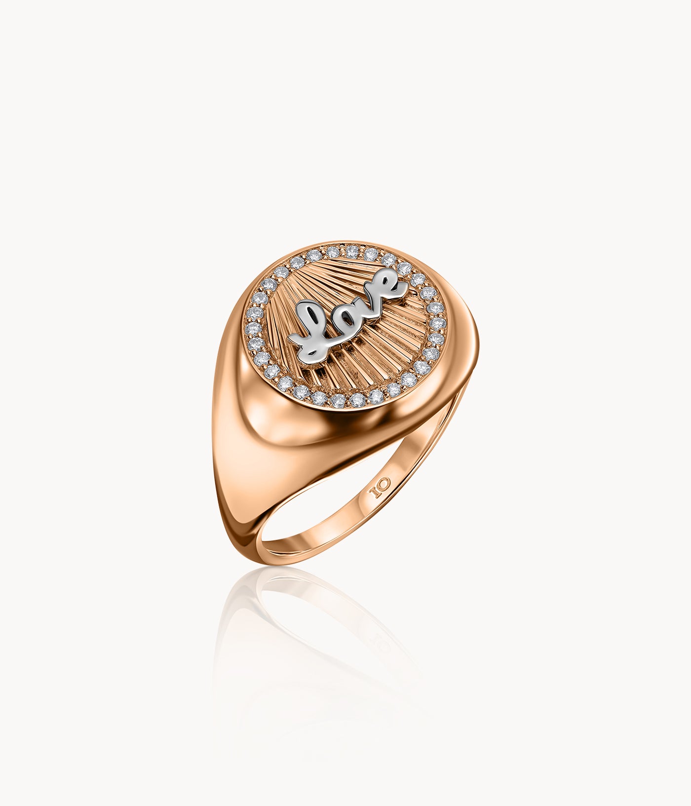 Love Signet Ring With Diamonds