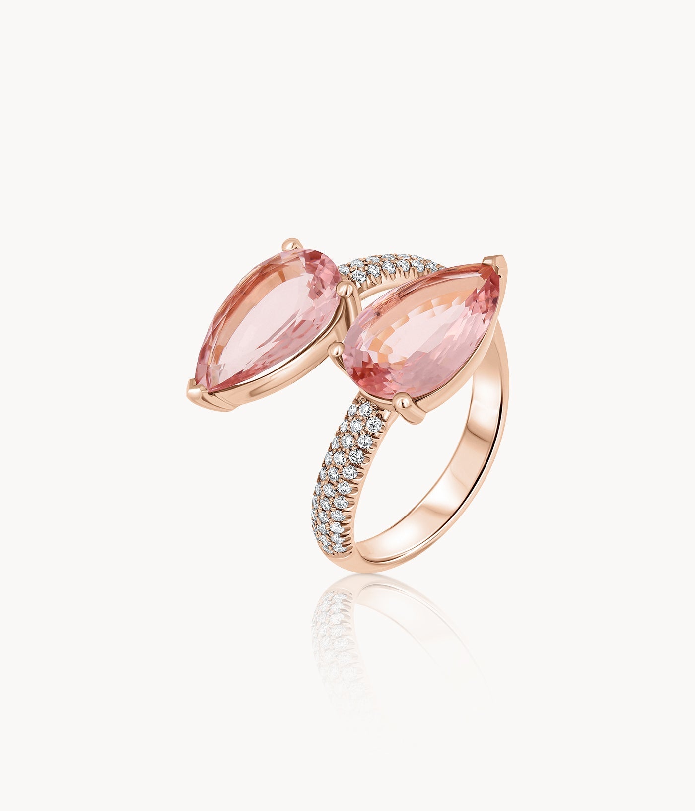 Pear Shpae Morganite Open Ring