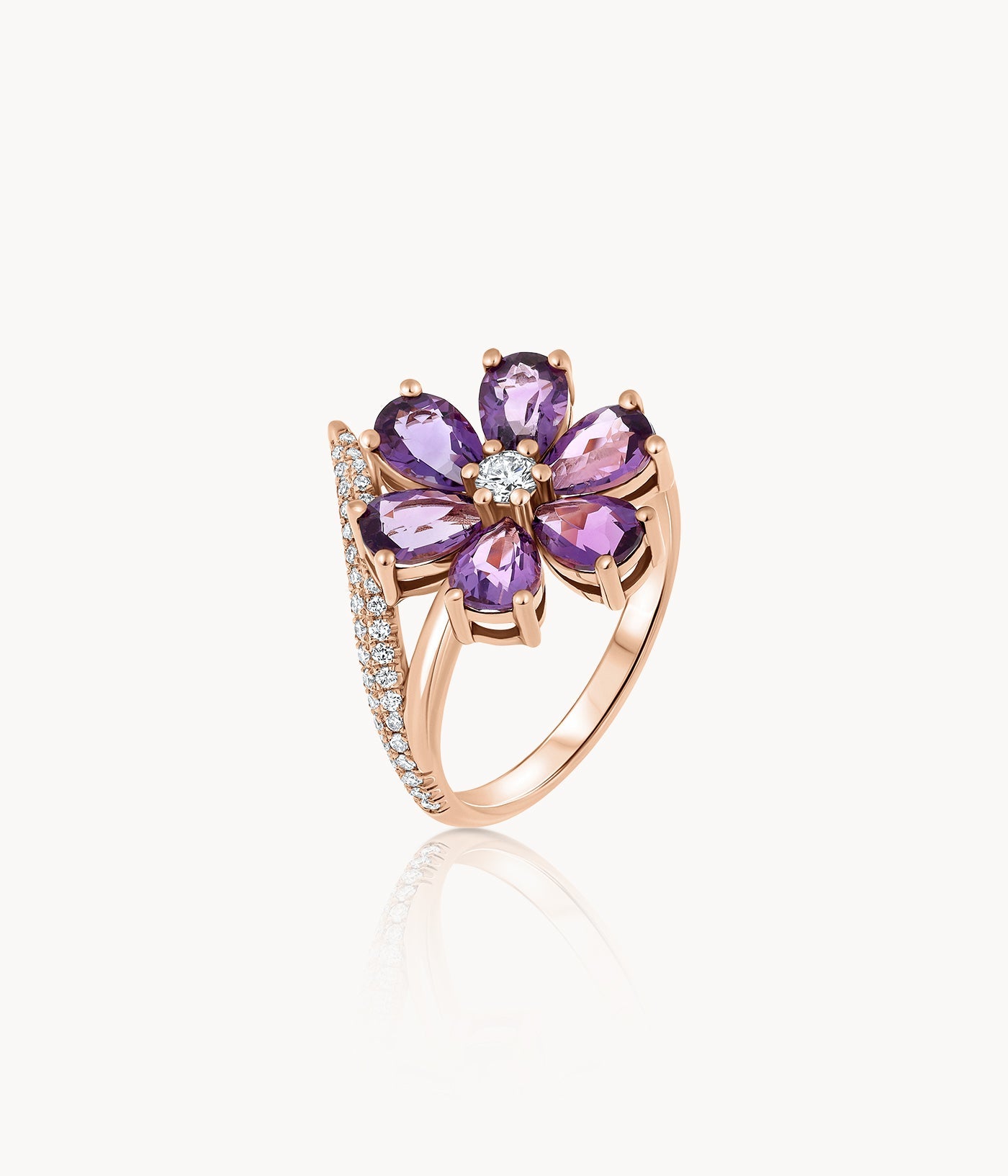 Amethyst Flower Ring