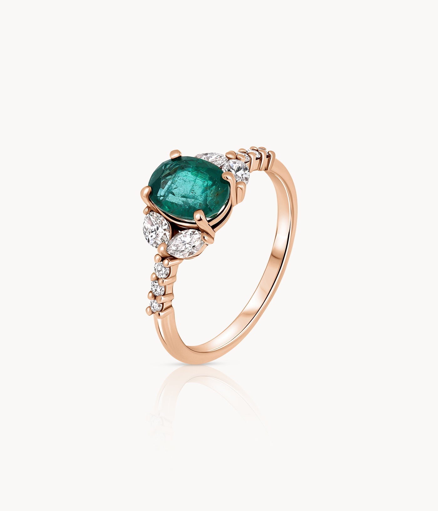 Oval Emerald & Diamond Ring
