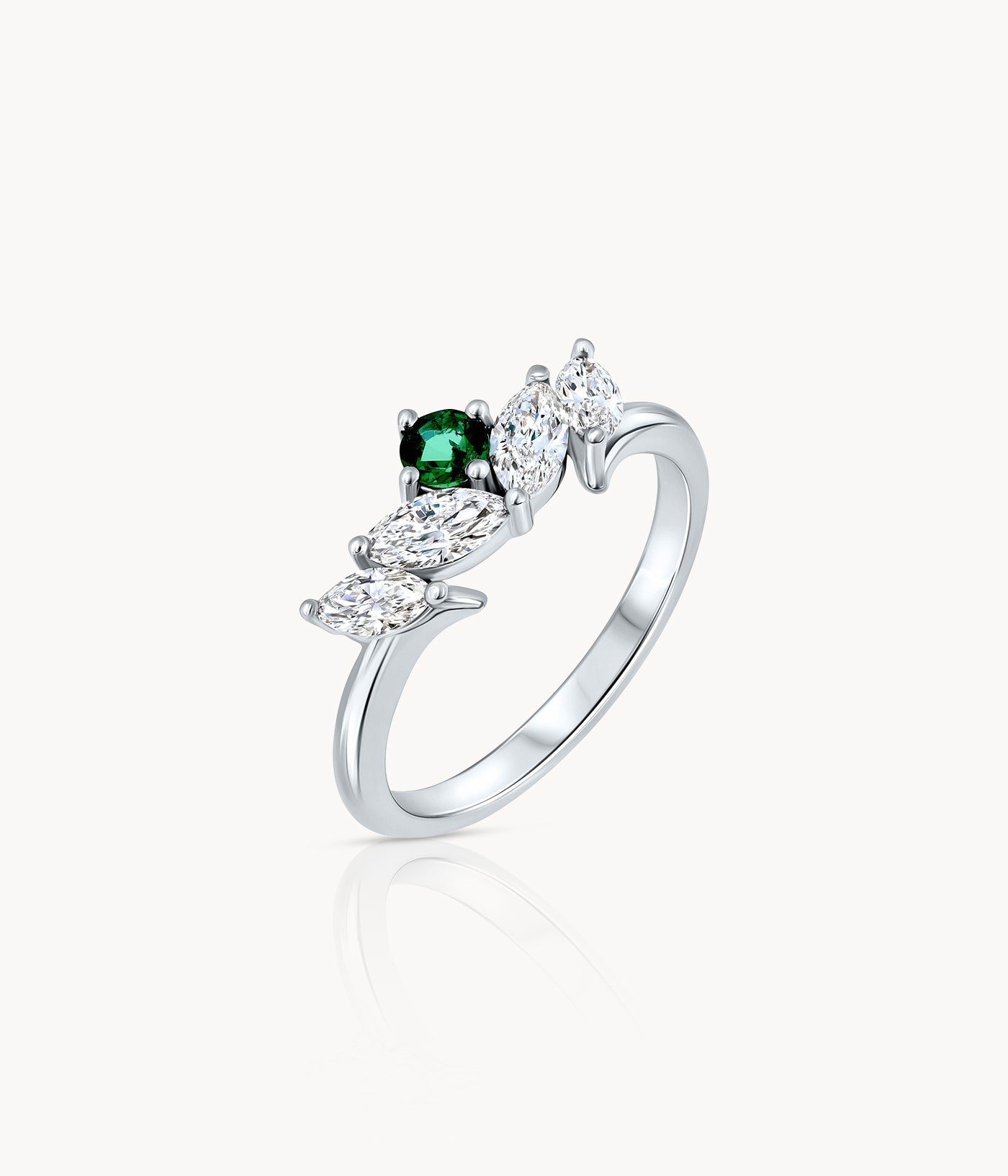 Emerald & Marquise Diamond Ring