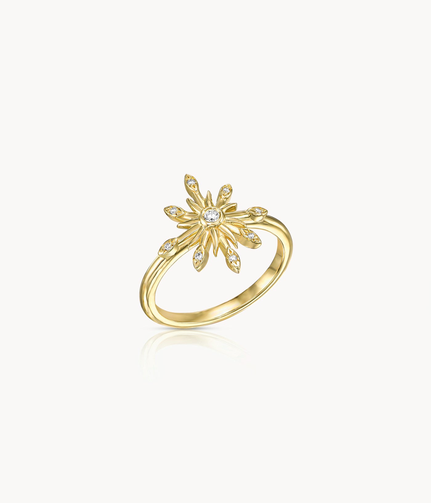 Sun Diamond Pinky Ring