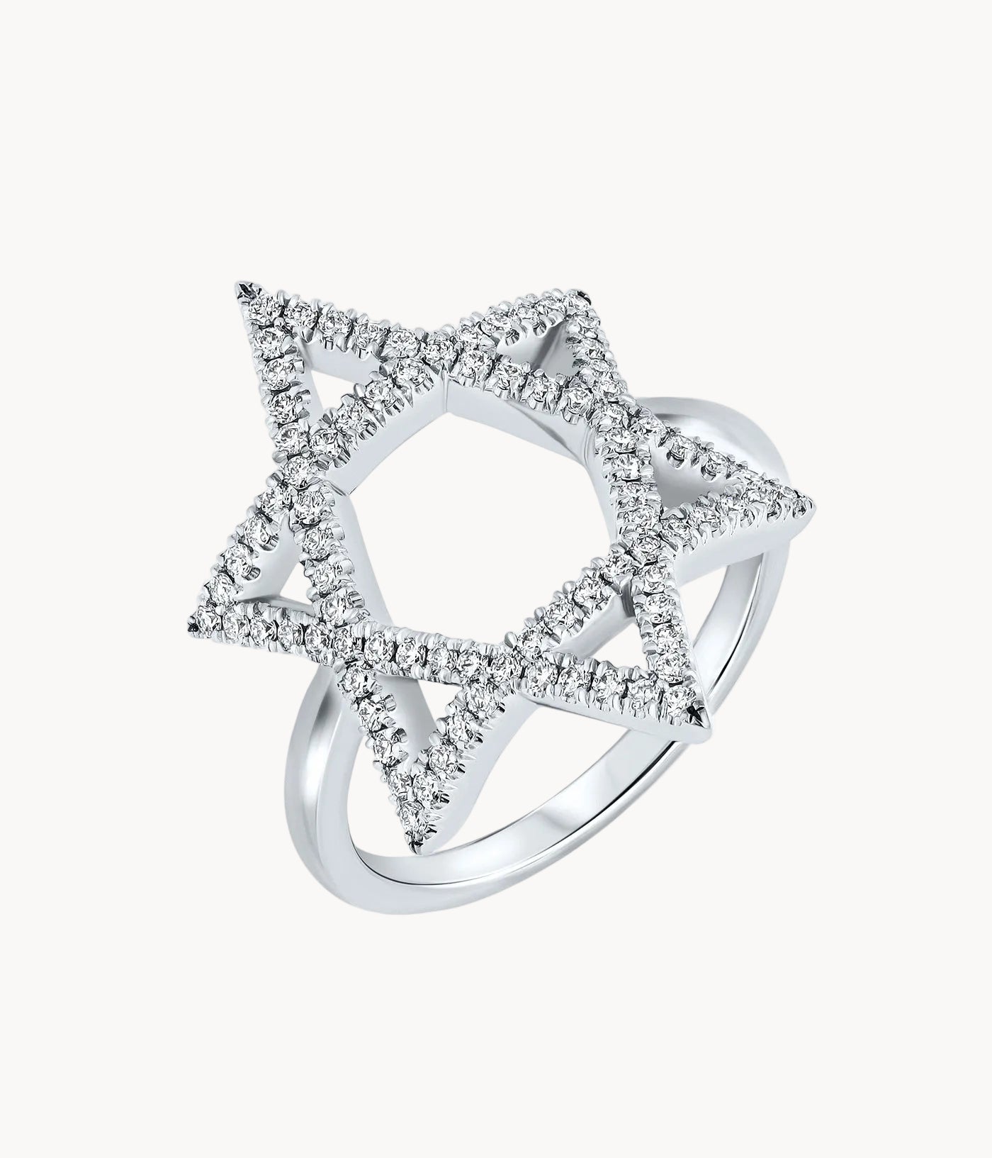 Diamond Star Of David Ring