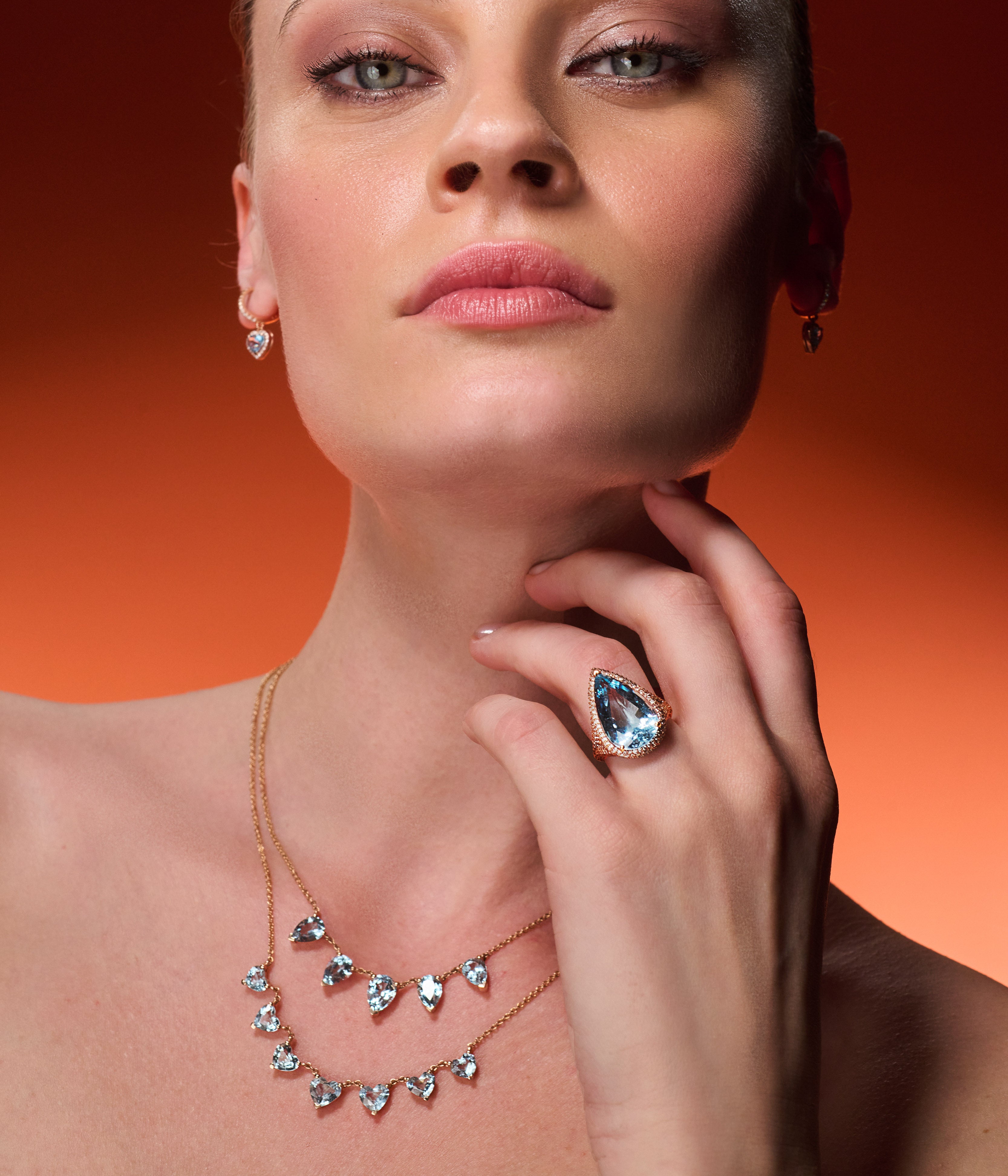 Aquamarine Heart Necklace