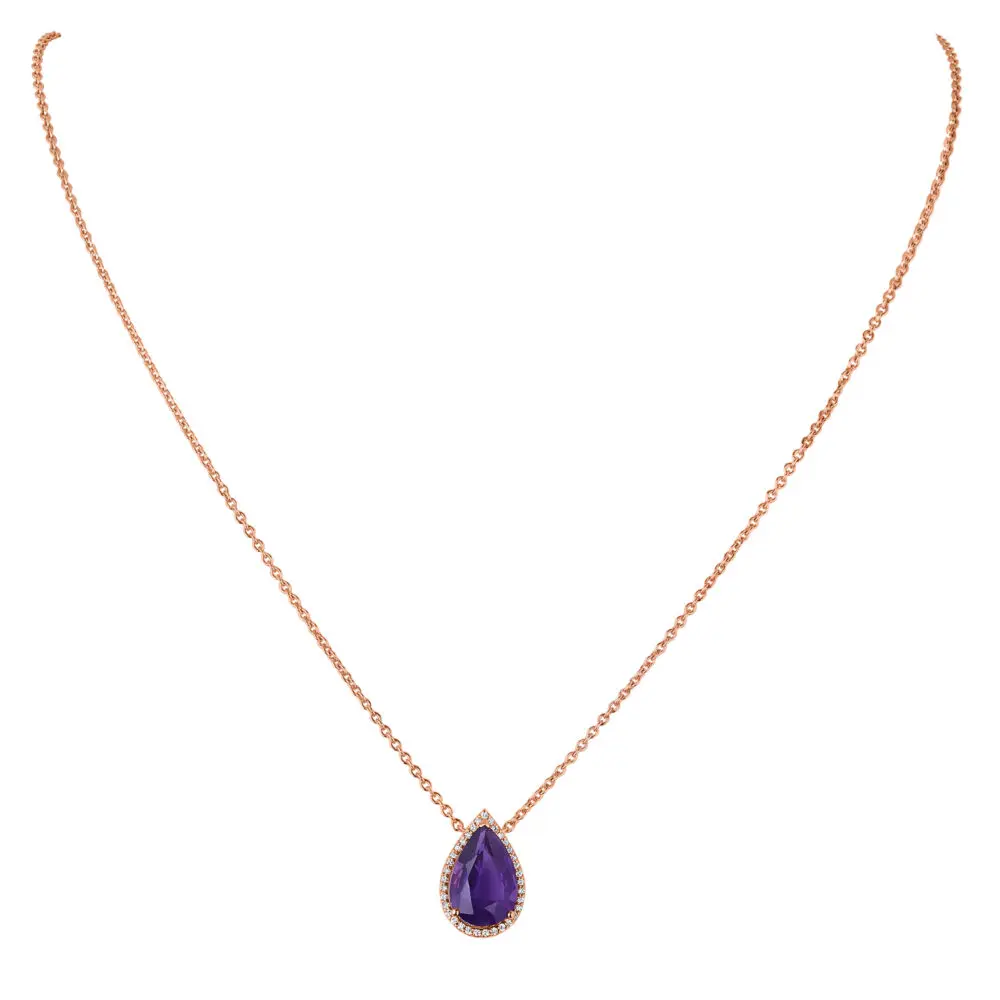 Amethyst Halo Necklace