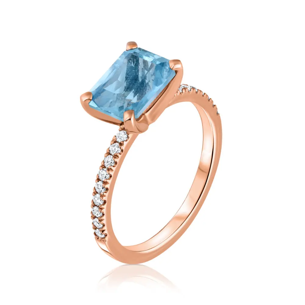 Aquamarine Solitaire Ring