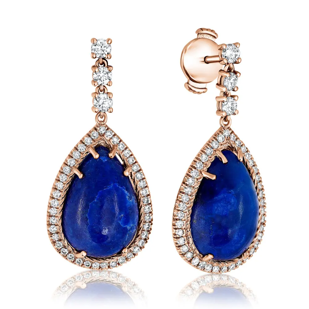 pear shape lapis earrings