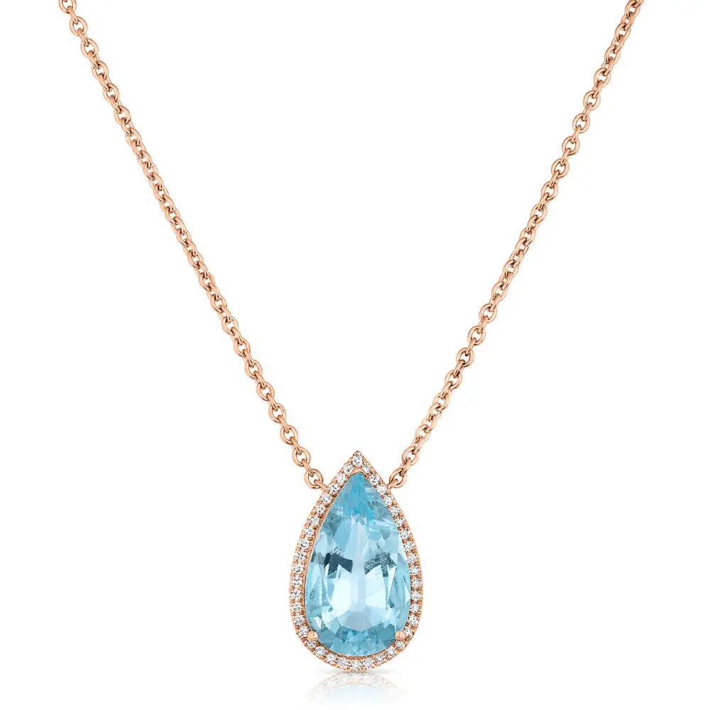 pear shape Aquamarine necklace