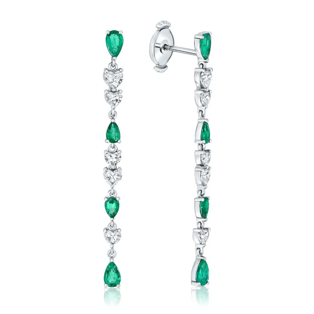 emerald and diamonds earrings