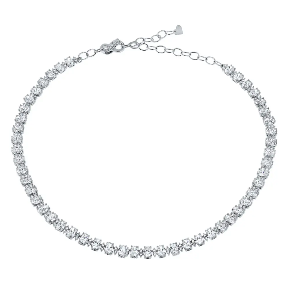 oval shape diamond necklace