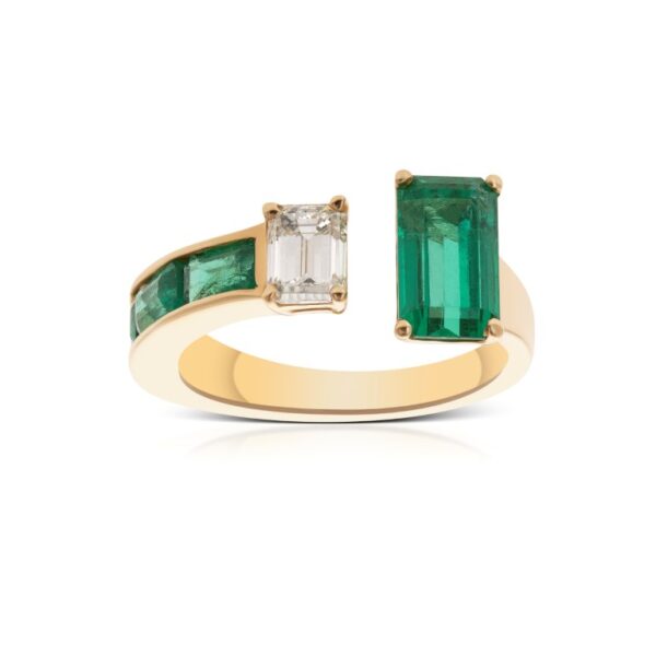 Floating Emerald Diamond Ring