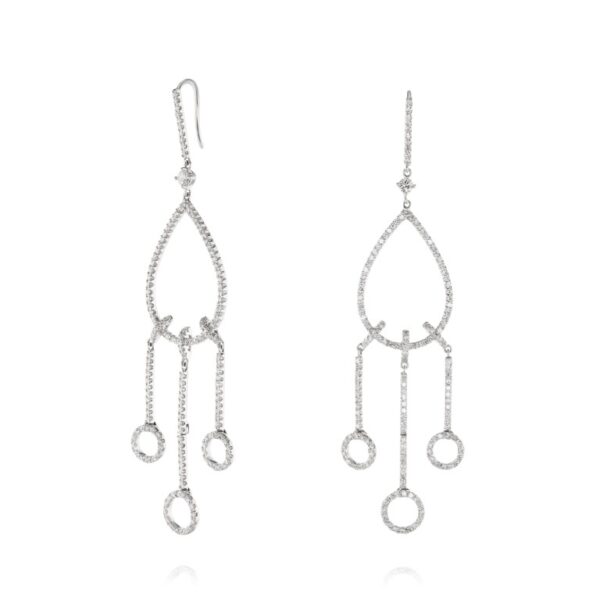 Diamond Three Strand Chandelier Earrings