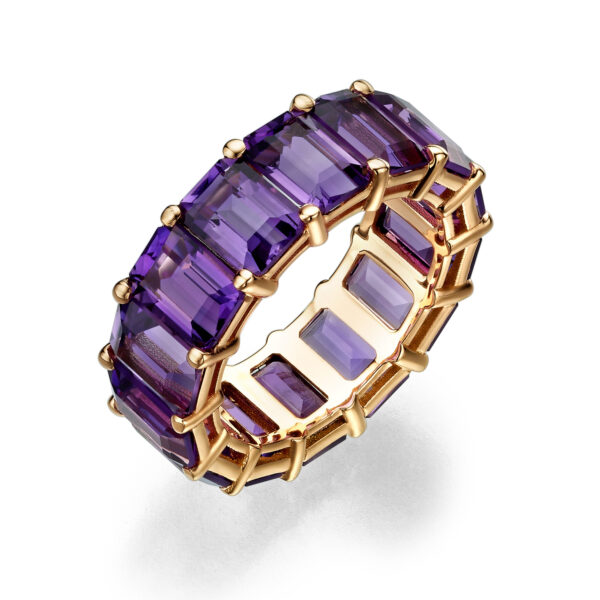 Radiant Amethyst Eternity Ring