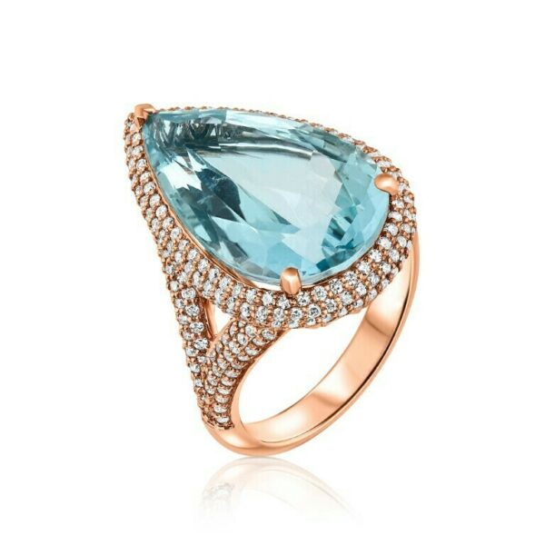 Aquamarine Drop Ring