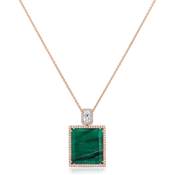 Emerald and diamonds necklace