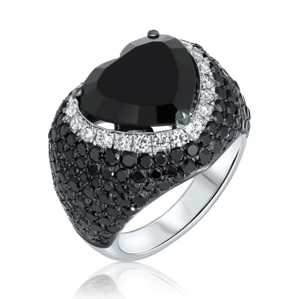 heart shape onyx ring