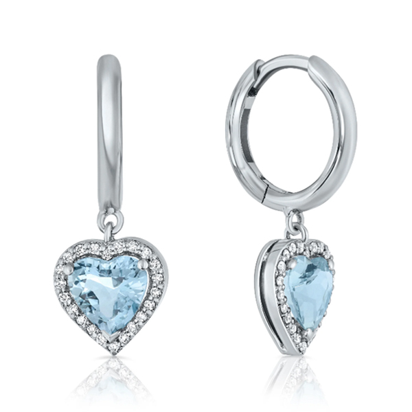 AQUAMARINE AND DIAMOND EARRINGS