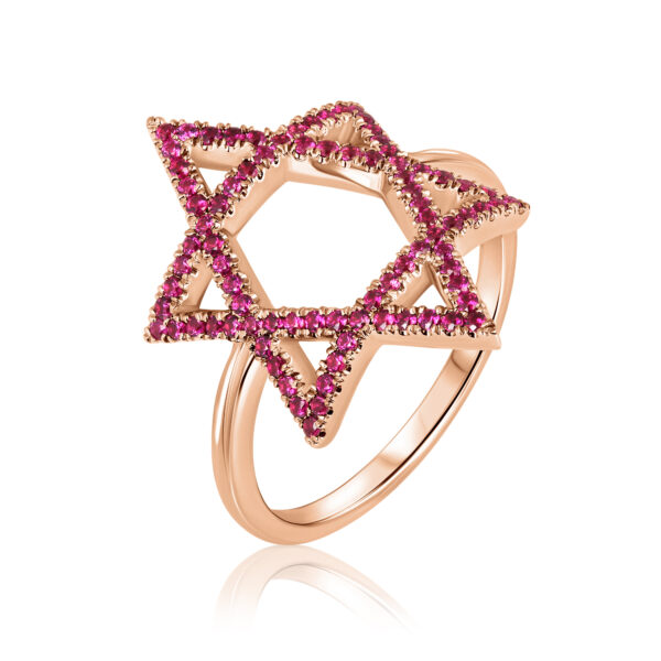 ruby 'star of david' ring